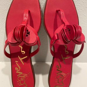 Tory Burch Flip Flops - Red Hearts - Size 9